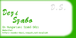 dezi szabo business card