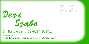 dezi szabo business card